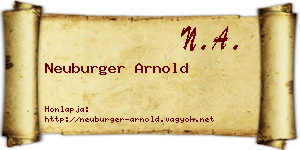Neuburger Arnold névjegykártya